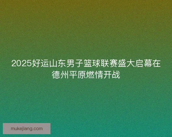 2025好运山东男子篮球联赛盛大启幕在德州平原燃情开战 2025好运山东男子篮球联赛盛大启幕在德州平原燃情开战