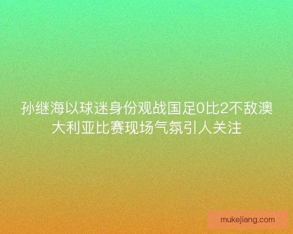 孙继海以球迷身份观战国足0比2不敌澳大利亚比赛现场气氛引人关注